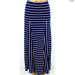 Ralph Lauren navy white stripe maxi skirt